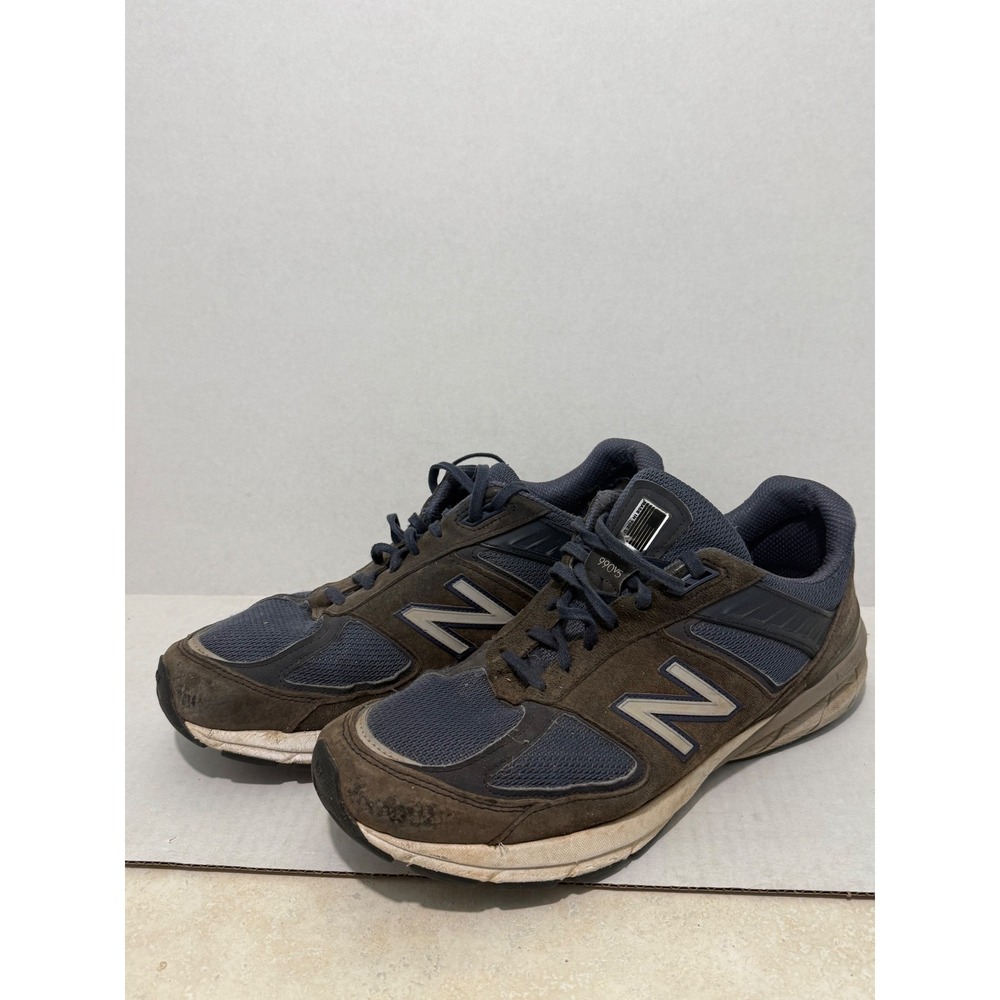 New Balance 990v5 Mens 13 2E Brown Navy Suede Running Shoes M990NV5